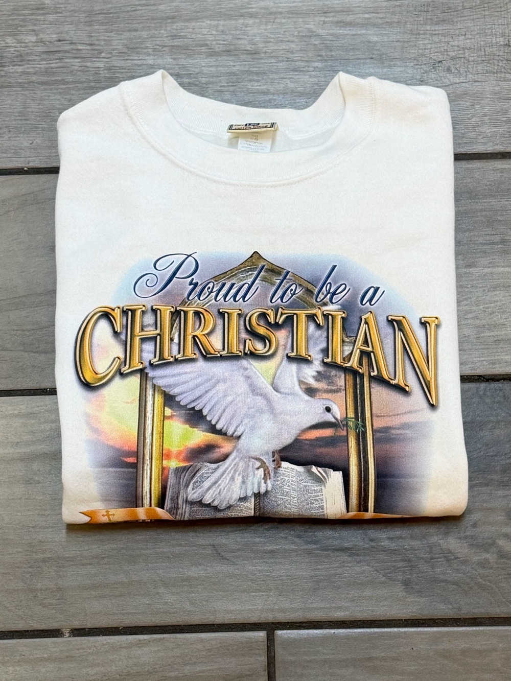 Vintage Y2K “Proud to Be a Christian” Crewneck Sweatshirt